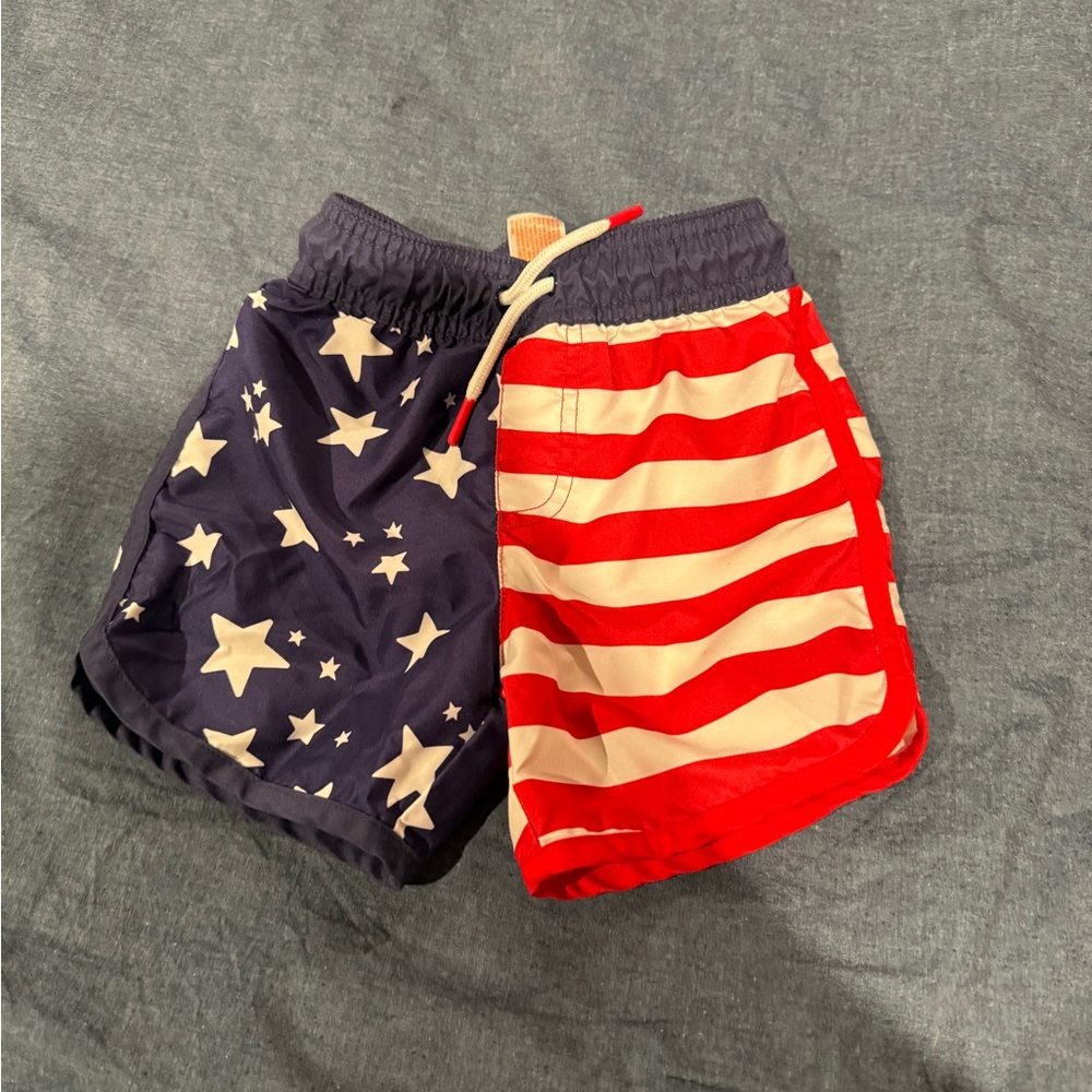 Cat & Jack Navy and Red Star Stripe Shorts